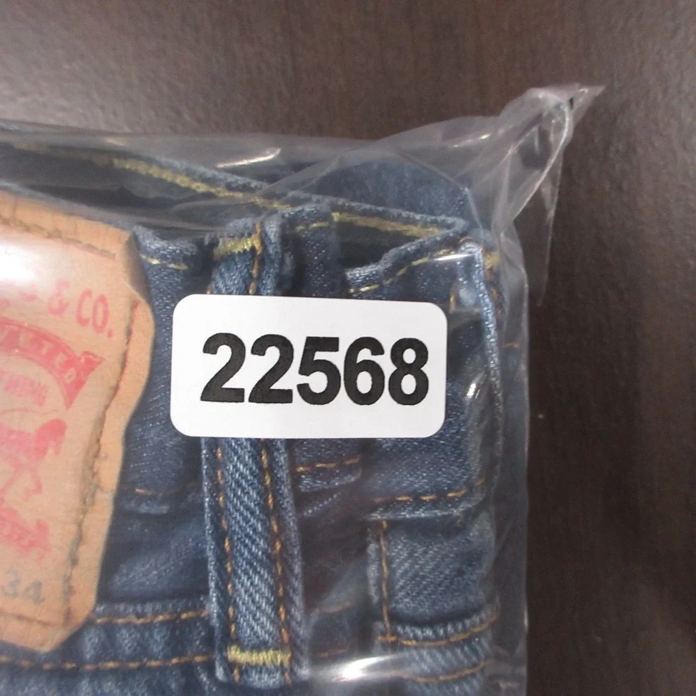 Levis Jeans Mens 36x34 Blue 514 Slim Straight Faded Zip Fly Denim Pants